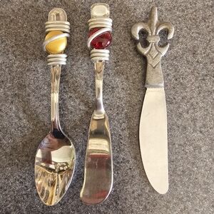 Source Unknown Silver and Gold Serving Utensils Set